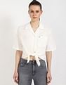 Tommy Hilfiger Solid Cropped Shirt