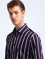 Flying Machine Vertical Striped Satin Shirt