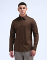 Flying Machine Solid Satin Shirt