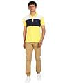 AD by Arvind Cotton Colour Block Polo Shirt