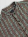 Arrow Sports Mandarin Collar Vertical Stripe Shirt