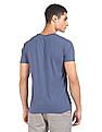 Aeropostale Men Blue Appliqued Logo Cotton T-Shirt