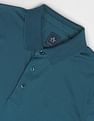 Arrow Ribbed Collar Solid Polo Shirt