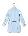 U.S. Polo Assn. Kids Girls Tie Waist Shirt Dress