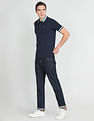Arrow Sports Striped Collar Cotton Polo Shirt