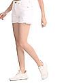 Aeropostale White Distressed Cheeky Denim Shorts