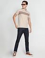 Arrow Sports Horizontal Striped Pique Polo Shirt
