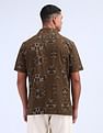 Flying Machine Geometric Print Seersucker Shirt