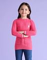 U.S. Polo Assn. Kids Girls Cable Knit Sweater