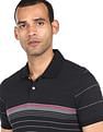AD by Arvind Cotton Horizontal Striped Polo Shirt