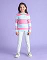 U.S. Polo Assn. Kids Girls Horizontal Stripe Sweater
