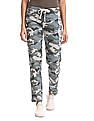 Aeropostale Green Camo Print Fleece Track Pants