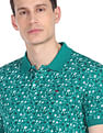 AD by Arvind Cotton Floral Print Polo Shirt
