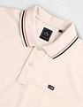 Arrow Sport Striped Collar Solid Polo Shirt
