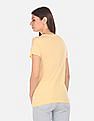 GAP Women Light Yellow Logo Front Cotton T-Shirt