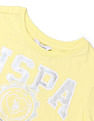 U.S. Polo Assn. Kids Girls Foil Print Relaxed Fit T-Shirt