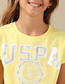 U.S. Polo Assn. Kids Girls Foil Print Relaxed Fit T-Shirt