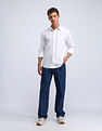 Flying Machine Slim Fit Solid Cotton Shirt