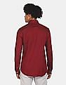 Calvin Klein Men Dark Red Slim Fit Solid Casual Shirt
