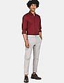Calvin Klein Men Dark Red Slim Fit Solid Casual Shirt