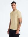 Flying Machine Solid Zipper Polo Shirt
