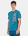 Aeropostale Men Blue Crew Neck Brand Logo T-Shirt