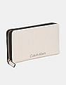Calvin Klein Women White Embossed Upper Ziparound Wallet