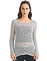 Aeropostale Popcorn Metallic Sheer Top