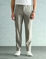 Arrow Solid Slim Fit Formal Trousers