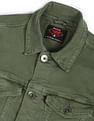 Flying Machine Spread Collar Solid Denim Jacket
