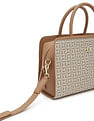 Tommy Hilfiger Printed Beige PVC Hand Bag