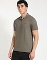 Calvin Klein Jeans Solid Regular-Fit Cotton Polo T-Shirt