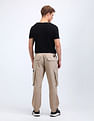 Flying Machine Jogger Fit Solid Cargo Trousers