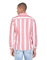 Flying Machine Oxford Vertical Stripe Cotton Shirt