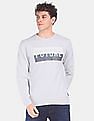 Flying Machine Ribbed Crew Neck Printed Sweatshirt