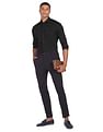Tommy Hilfiger Men Black Dobby Weave Cotton Formal Shirt