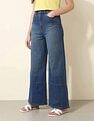 U.S. Polo Assn. Women High Rise Wide Leg Cut & Sew Tinted Jeans