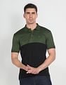 Arrow Sports Colour Block Ribbed Collar Polo Shirt