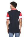 AD by Arvind Cotton Panelled Colour Block Polo Shirt