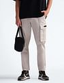 Flying Machine Twill Solid Cargo Trousers