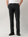 Arrow Mid Rise Solid Regular Fit Trousers