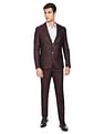 AD by Arvind Tailored Fit Patterned Dobby Two Piece Suit