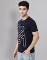 AD by Arvind Typographic Print Cotton T-Shirt