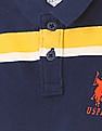 U.S. Polo Assn. Kids Boys Ribbed Collar Striped Polo Shirt