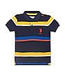 U.S. Polo Assn. Kids Boys Ribbed Collar Striped Polo Shirt