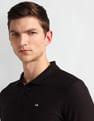 Arrow Sports Ribbed Collar Solid Polo Shirt