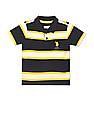 U.S. Polo Assn. Kids Ribbed Collar Striped Polo Shirt