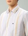 Arrow Sport Air Soft Manhattan Slim Fit Vertical Striped Shirt