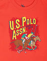 U.S. Polo Assn. Kids Boys Graphic Print Crew Neck T-Shirt