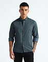 Flying Machine Geometric Print Cotton Shirt